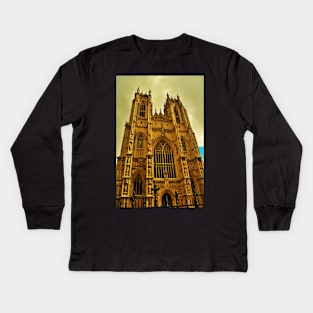 A View of Beverley Minster, England Kids Long Sleeve T-Shirt